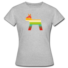 Carica l'immagine nel visualizzatore di Gallery, Frauen T-Shirt mit Pferd - Grau meliert
