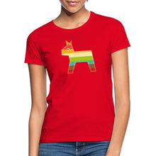 Carica l'immagine nel visualizzatore di Gallery, Frauen T-Shirt mit Pferd - Rot
