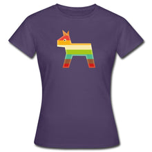 Carica l'immagine nel visualizzatore di Gallery, Frauen T-Shirt mit Pferd - Dunkellila
