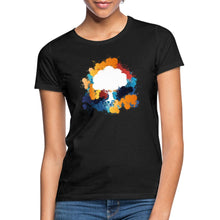 Indlæs billede til gallerivisning Frauen T-Shirt - Bunter Baum - Schwarz
