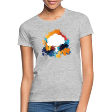 Indlæs billede til gallerivisning Frauen T-Shirt - Bunter Baum - Grau meliert
