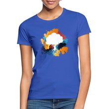 Indlæs billede til gallerivisning Frauen T-Shirt - Bunter Baum - Royalblau
