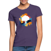 Indlæs billede til gallerivisning Frauen T-Shirt - Bunter Baum - Dunkellila
