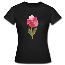 Carregar imagem no visualizador da galeria, Frauen T-Shirt - blühende Blume - Schwarz

