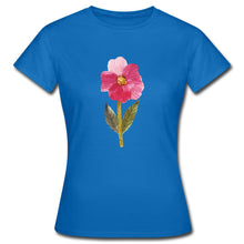 Carregar imagem no visualizador da galeria, Frauen T-Shirt - blühende Blume - Royalblau
