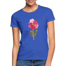 Carregar imagem no visualizador da galeria, Frauen T-Shirt - blühende Blume - Royalblau
