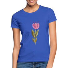 Afbeelding in Gallery-weergave laden, Frauen T-Shirt - Blume - Royalblau
