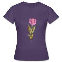 Afbeelding in Gallery-weergave laden, Frauen T-Shirt - Blume - Dunkellila
