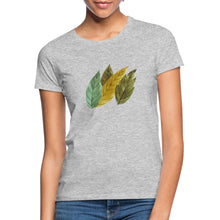 Załaduj obraz do przeglądarki galerii, Frauen T-Shirt - Blätter - Grau meliert
