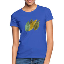 Załaduj obraz do przeglądarki galerii, Frauen T-Shirt - Blätter - Royalblau
