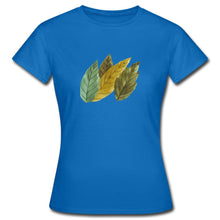 Załaduj obraz do przeglądarki galerii, Frauen T-Shirt - Blätter - Royalblau
