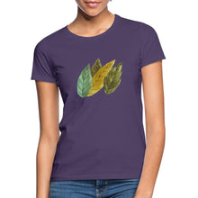 Załaduj obraz do przeglądarki galerii, Frauen T-Shirt - Blätter - Dunkellila
