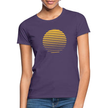 Lataa kuva Galleria-katseluun, Frauen T-Shirt - Sonnenuntergang - Dunkellila
