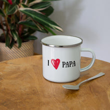 Lataa kuva Galleria-katseluun, Emaille-Tasse - I love Papa - Weiß
