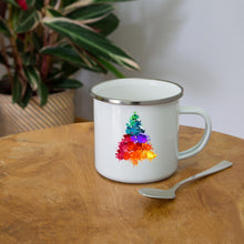 Ladda upp bild till gallerivisning, Emaille-Tasse - Bunter Baum - Weiß
