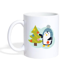 Indlæs billede til gallerivisning Kaffee-Tasse - Pinguin mit Weihnachtsbaum - white
