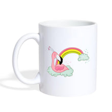 Indlæs billede til gallerivisning Flamingo Tasse mit Regenbogen - white

