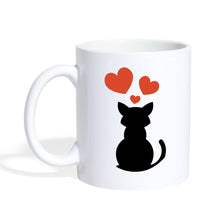 Afbeelding in Gallery-weergave laden, Katzentasse - Silhouette mit Herzen - white
