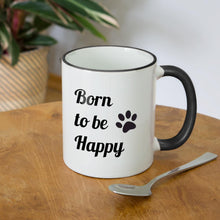 Carregar imagem no visualizador da galeria, Tasse - Born to be Happy (Pfote) - Weiß/Schwarz
